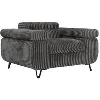 KŘESLO PETER 1 - Šedá Manšestr - šedá/černá, kov/textil (126/76/99cm) - MKS