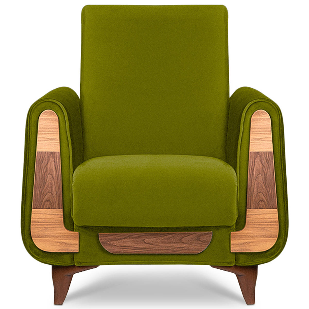 SESSEL GUSTAVO mit Armlehnen, grün - Braun/Grün, Holz/Holzwerkstoff (83/95/92cm) - KONSIMO®