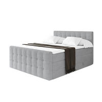 BOXSPRINGOVÁ POSTEL s matrací H3/H4 - IGAN-Z KING - 140x200 cm Šedá - barva hliníku, kompozitní dřevo (143/200cm) - ALTDECOR