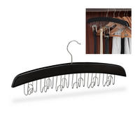 DRŽIAK opasku - čierna, kov/drevo (43/17.5/5.5cm) - Relaxdays