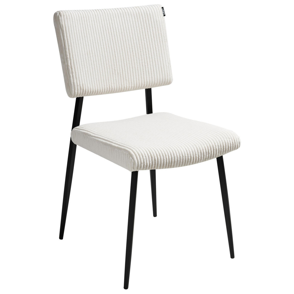 ESSZIMMERSTUHL 2er-Set Cremeweiß Sturgis - Schwarz/Weiß, Textil (47/87/54cm) - Beliani