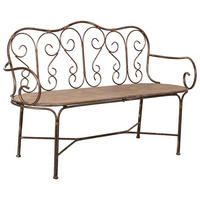 BANK aus Metall, 147x55x45cm - Braun, Metall (146.69/45.09/55.25cm) - Wanderlust