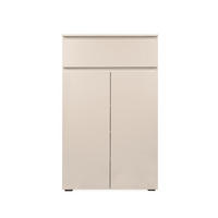 SCHUHSCHRANK mit 2 Türen und 1 Schublade, Kaschmir 40/131/80 cm - Beige, Holzwerkstoff (40/131/80cm) - Calicosy