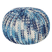 POUF Conrad 50/50/35 cm - Weiß, Naturmaterialien/Textil (50/35/50cm) - Beliani