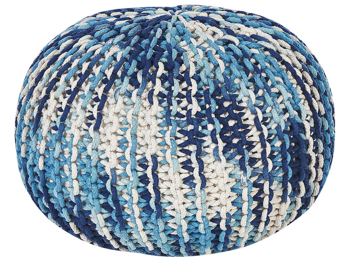 POUF Conrad 50/50/35 cm - Weiß, Naturmaterialien/Textil (50/35/50cm) - Beliani