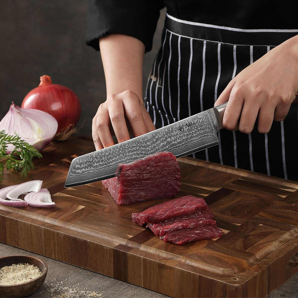 TANTO Chefmesser I EDIB - Braun, Holz/Metall (30cm) - Wakoli