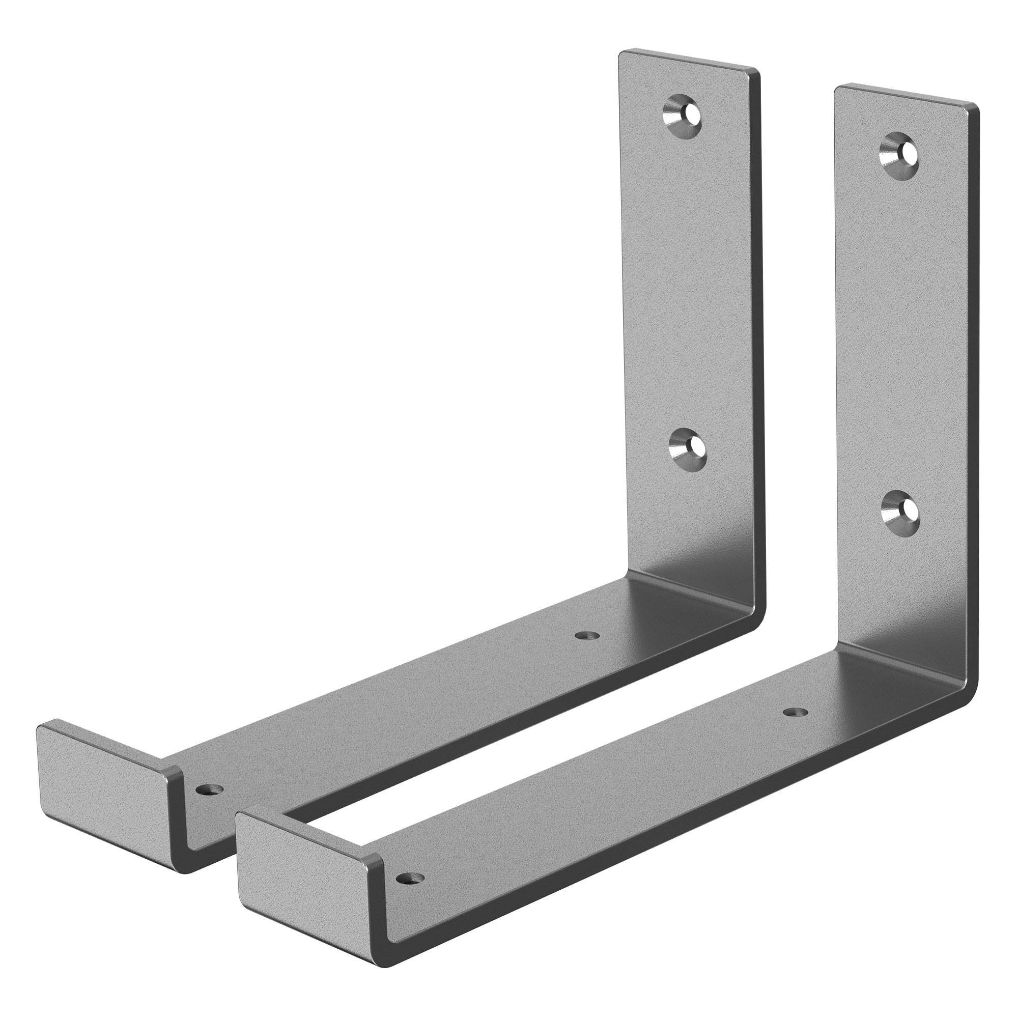 REGALHALTERUNG - Grau, Metall (14.5/4/21cm) - ML-DESIGN