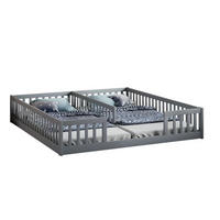 KINDERBETT 2er-Set mit Sicherheitsgitter 90x200 cm Kiefernholz Grau - Grau, Holzwerkstoff (90/200cm) - Beauniv