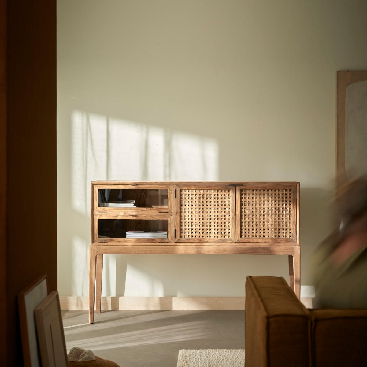 ANRICHTE Tridi Natur aus Teak - Naturfarben, Holz (150/100/45cm) - Tikamoon