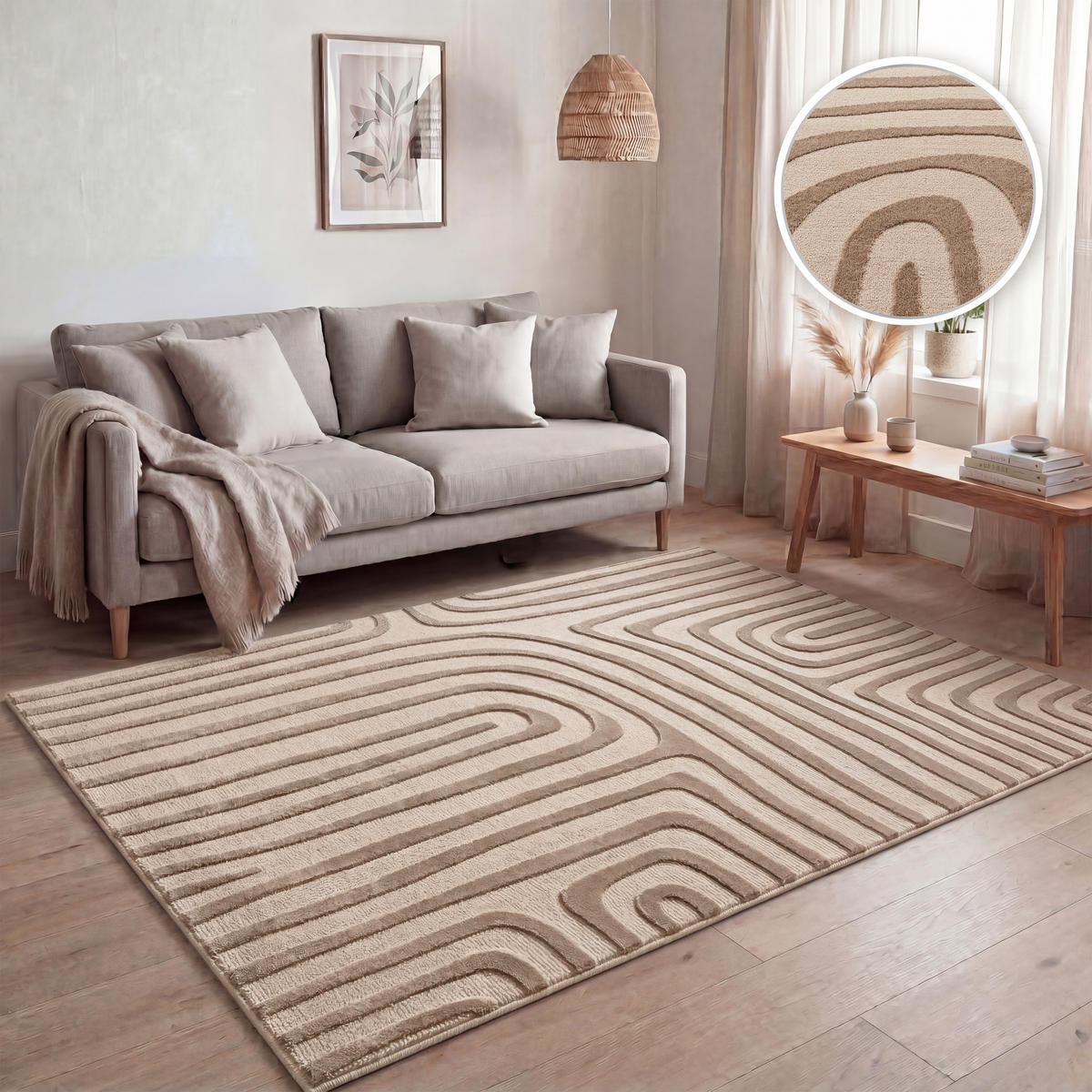 KURZFLORTEPPICH 80/250 cm Tinos 575 - Beige, Textil (80/250cm) - Paco Home