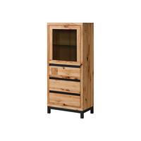 VITRINE Kernbuche 65x40x148 natur geölt VILLANDERS #103 - Braun, Holz (65/148/40cm) - Massivmoebel24