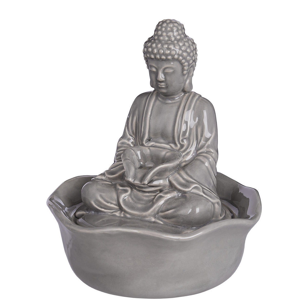 TISCHBRUNNEN Balance - Grau, Keramik (21/24/21cm) - BUTLERS