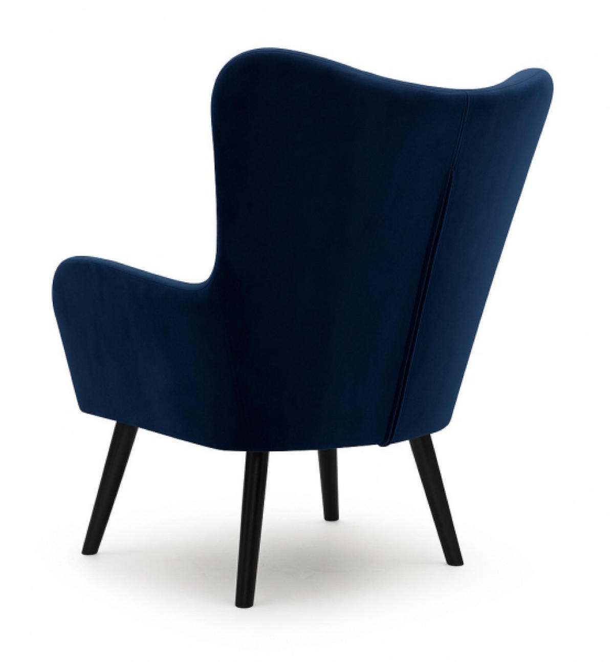 SESSEL Granatowy TEDI Mit Holzbeinen Gepolstert Aus Stoff Velluto - Dunkelblau, Textil (76/100/78cm) - Sepro Meble