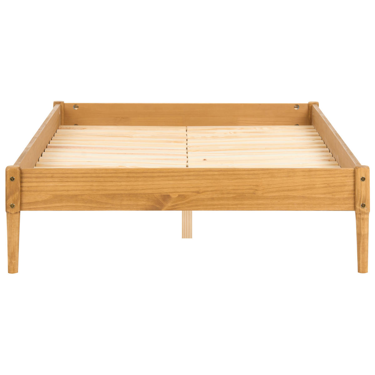 BETT ohne Kopfteil 120/200 Kiefernholz Hellbraun Veyrac - Hellbraun/Braun, Holz (120/200cm) - Beliani