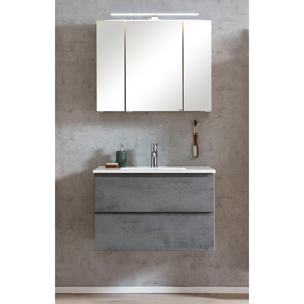 Lomado Badmöbel-Set Grau 80x200x47 cm