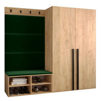 GARDEROBEN-SET 184/184/42 - Waldgrün/Eichefarben, Holz/Kunststoff (184/184/42cm) - MÖBEL KRYSPOL