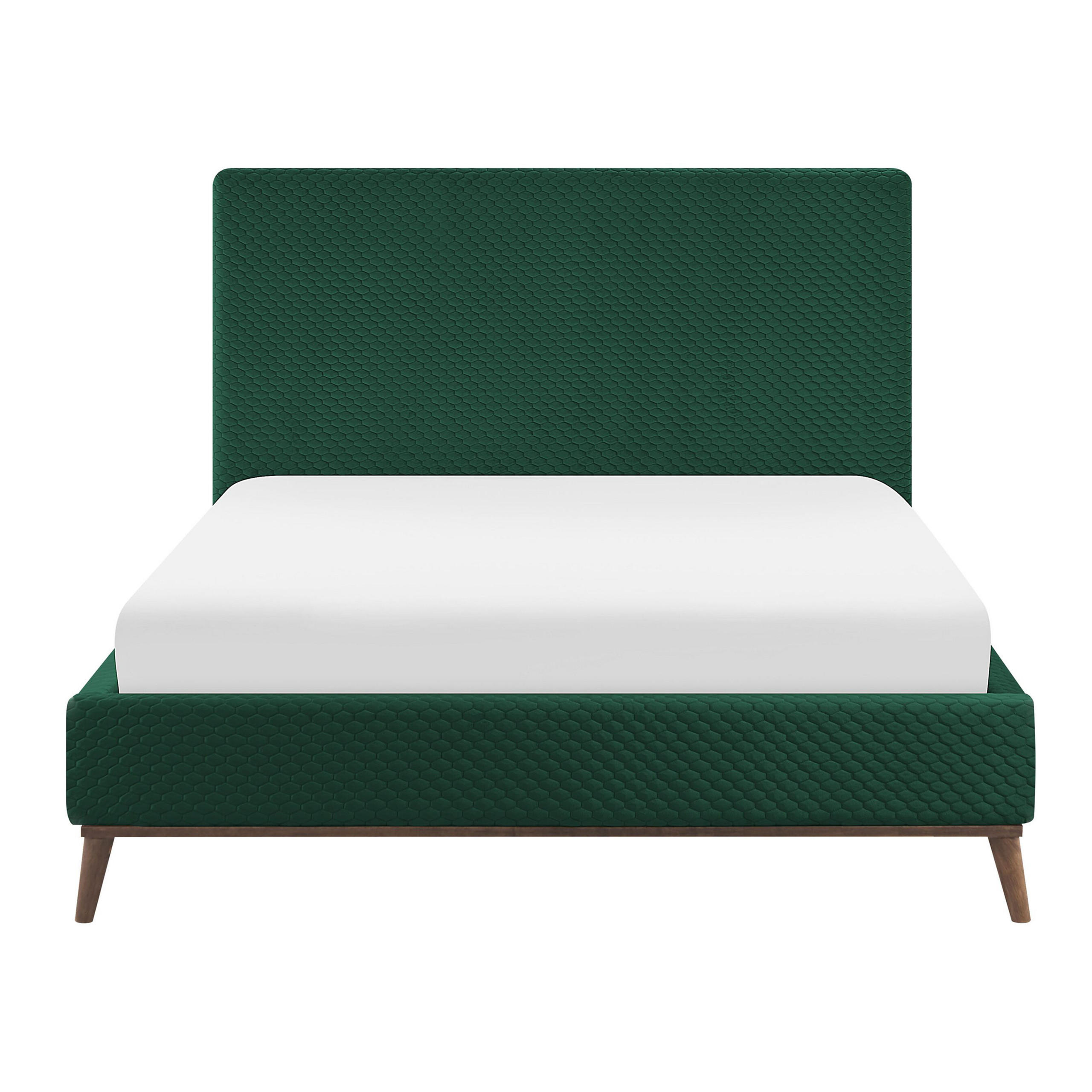 POLSTERBETT 140/200cm Dunkelgrün Bayonne - Dunkelgrün, Textil (140/200cm) - Beliani