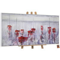 GEMÄLDE Stiller Hafen Schattenfugenrahmen Weiß 160x80 cm - Weiß, Holz (160/80cm) - YS-art gallery
