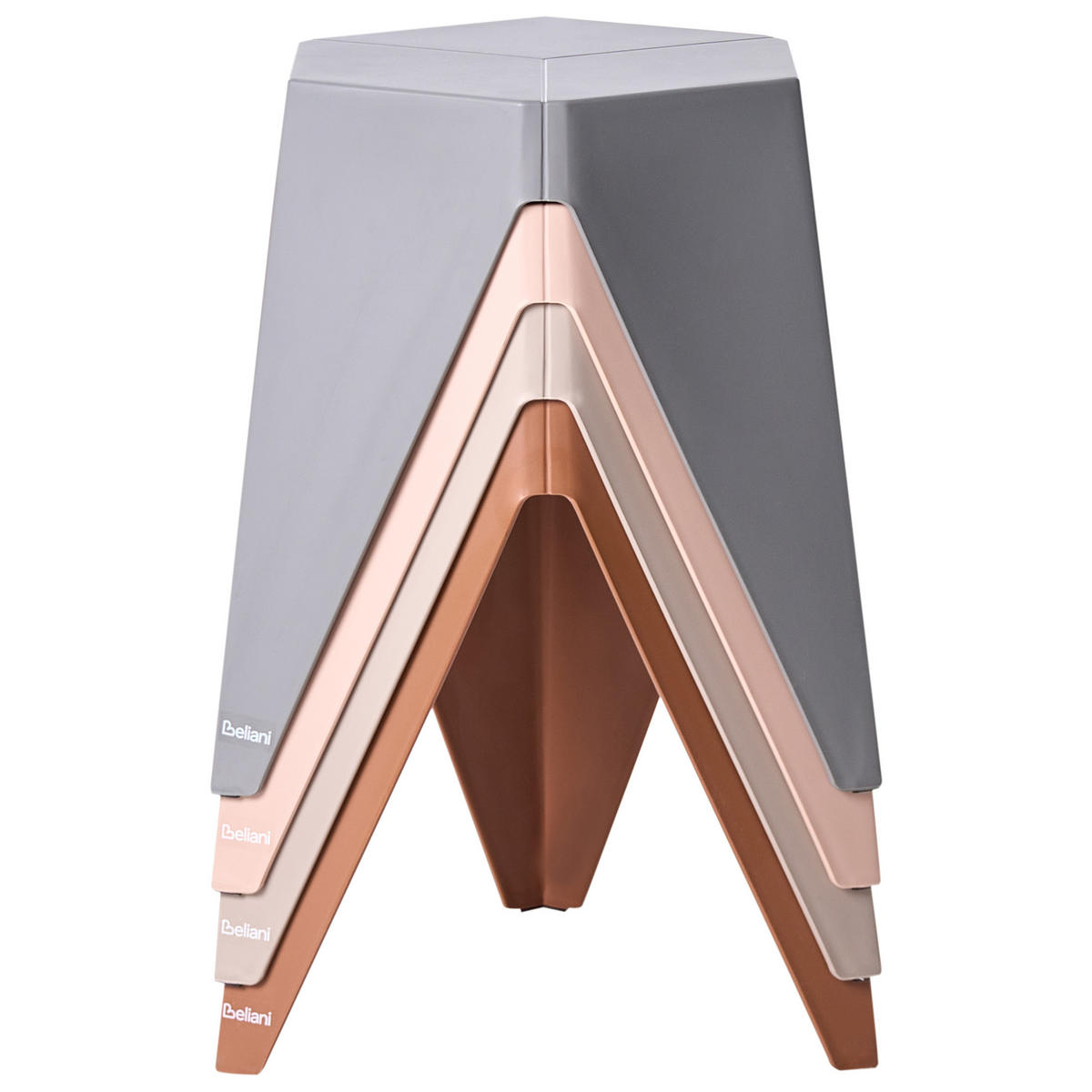 GARTENHOCKER 4er-Set Hellgrün Karavos - Pink/Rot, Kunststoff (36/45/32cm) - Beliani
