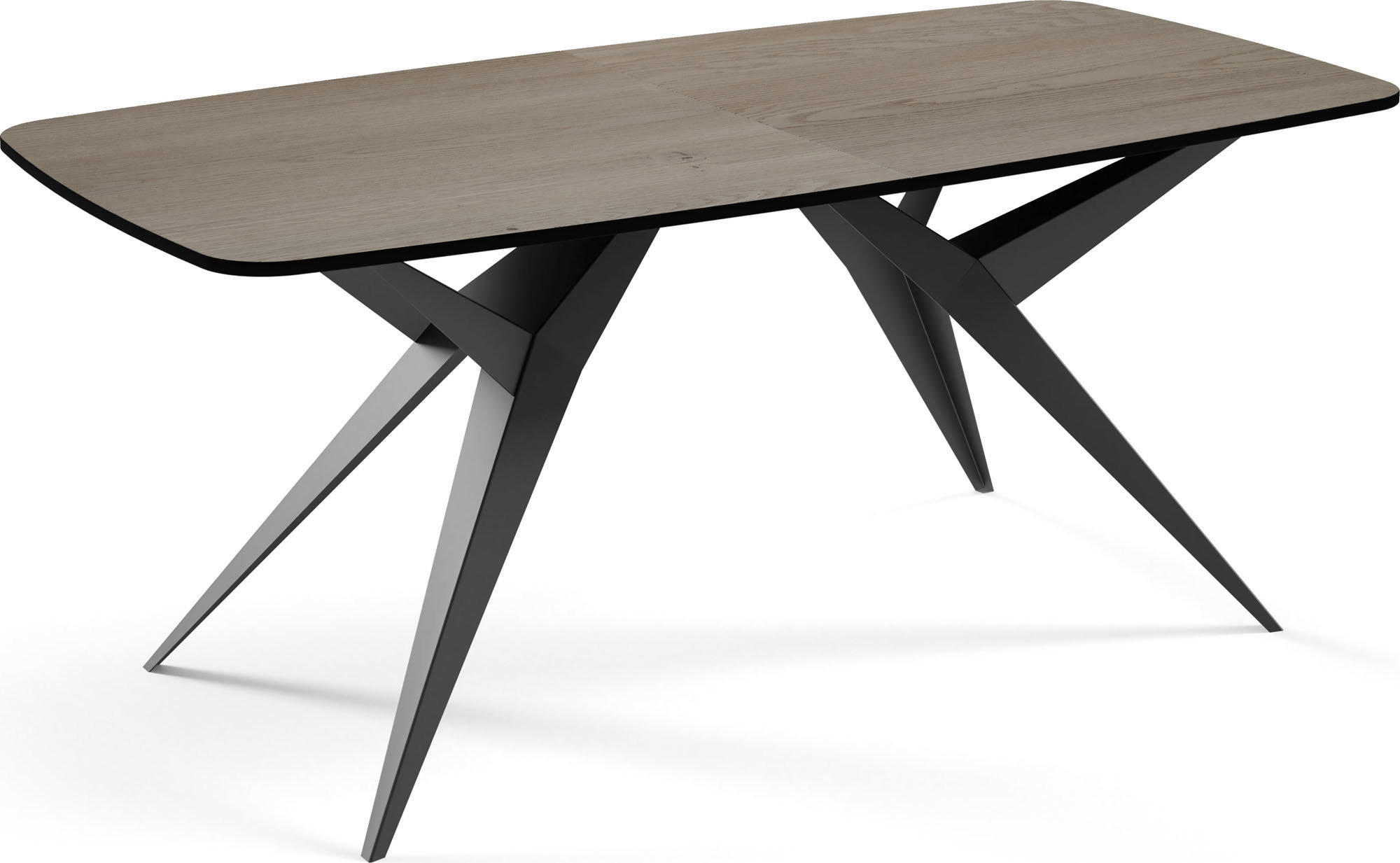 ESSTISCH Trax ausziehbar rechteckig oval, Braun 200-280/90/76 - Eichefarben/Schwarz, Holzwerkstoff/Metall (90/276/76cm) - WFL GROUP