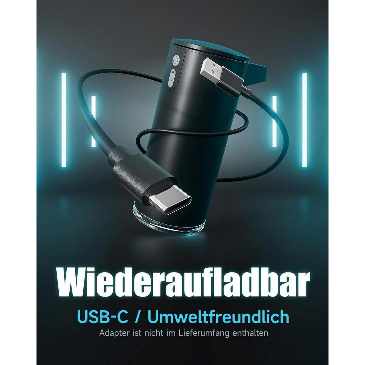 SEIFENSPENDER Automatisch Edelstahl Schwarz Matt 380ml - Schwarz, Metall (7.5/18/12cm)
