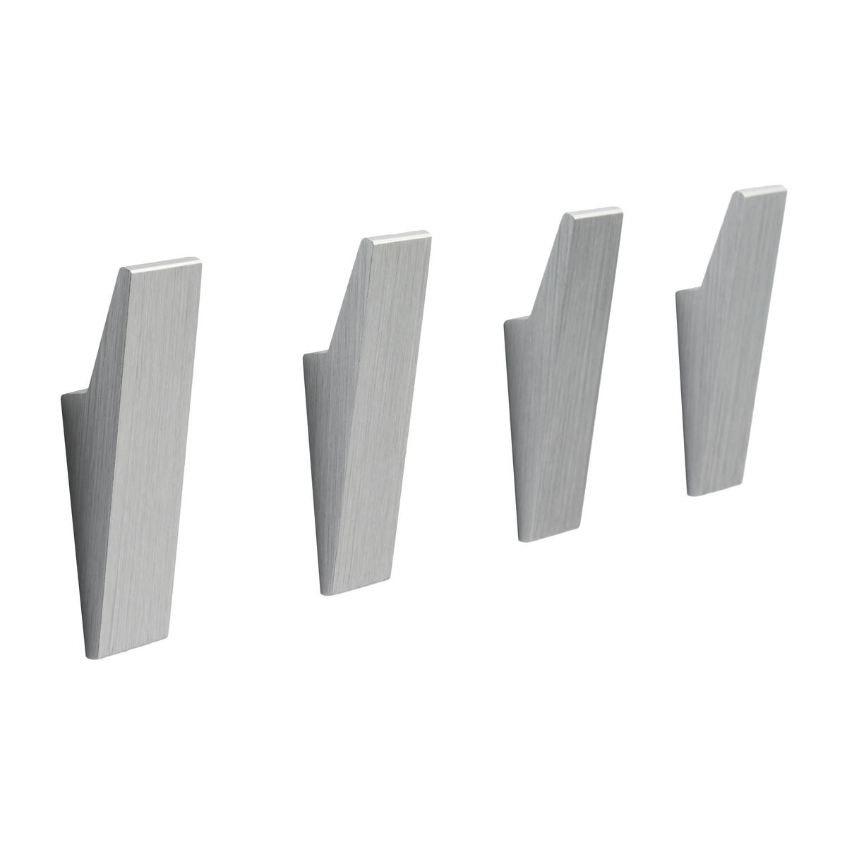 WANDHAKEN OHNE BOHREN Silbergrau Gebürstet - Silberfarben, Metall (1.7/6.2/1.8cm) - Designfabrik Hamburg