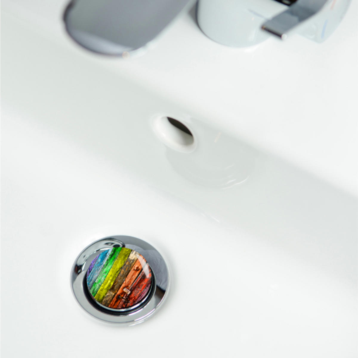 WASCHBECKENSTÖPSEL Rainbow - Multicolor, Kunststoff/Metall (4/7/7cm) - Sanilo