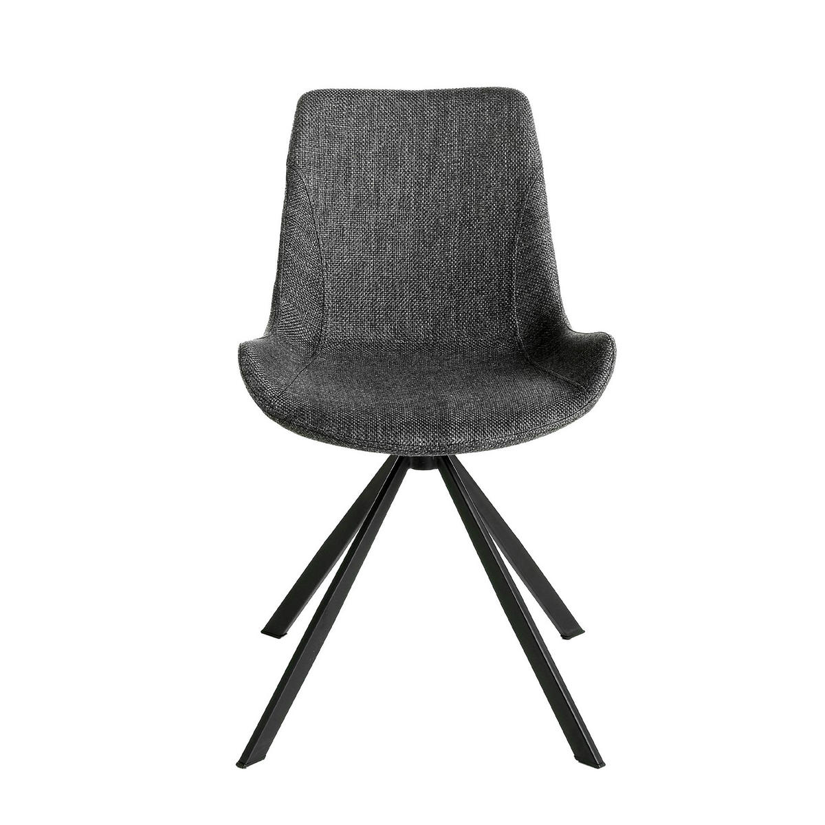 STUHL Drehstuhl aus dunkelgrauem Stoff 54/58/82 cm - Schwarz/Grau, Textil (54/82/58cm) - ANGEL CERDA