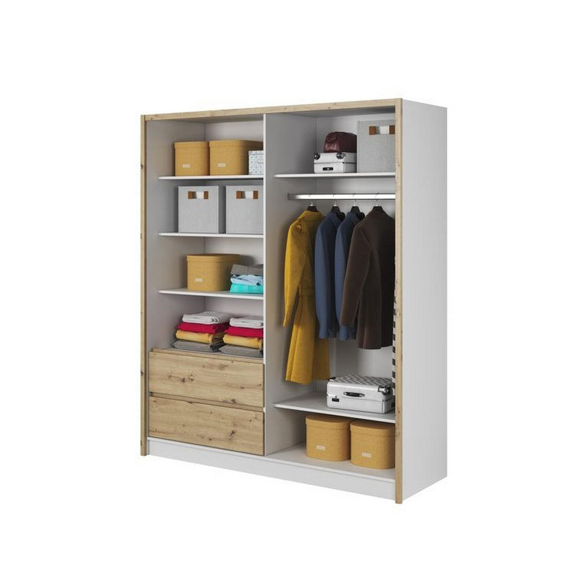 KLEIDERSCHRANK – 184 cm – Sara – Eiche - Eiche Artisan, Holzwerkstoff (184/214/62cm) - hi-markt