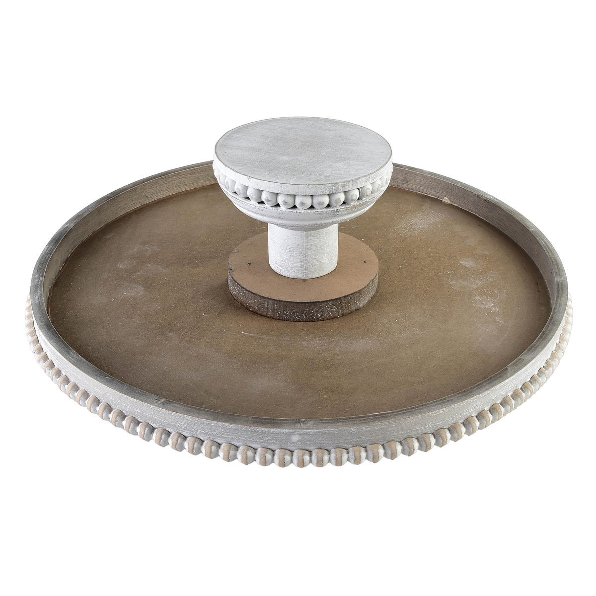 SERVIERPLATTE Daz Grau 37/37/12 cm Holz - Grau, Holz (12cm) - Mondex