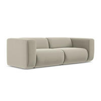 3-SITZER SOFA Samt Stoff Creme - Perlmutt/Creme, Kunststoff/Textil (228/70/89cm) - LaMiaSofa