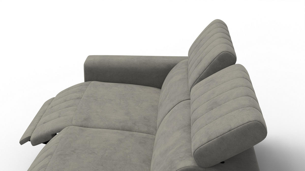 RELAXSOFA NORDEL 3-Sitzer, taupe - Taupe/Schwarz, Holz/Textil (194/80/105cm) - Courtois Laville