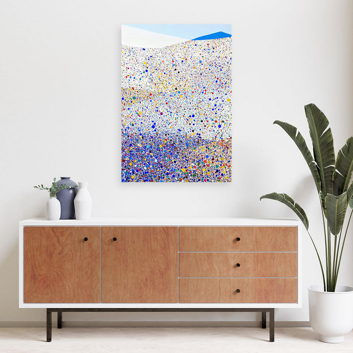 LEINWANDBILD Bunte Punkte Abstraktion 80x120cm - Multicolor, Textil (80/120cm) - Feeby