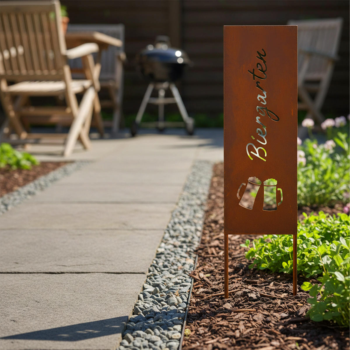 EDELROST-GARTENDEKO - Braun, Metall (1.5cm) - Relaxdays