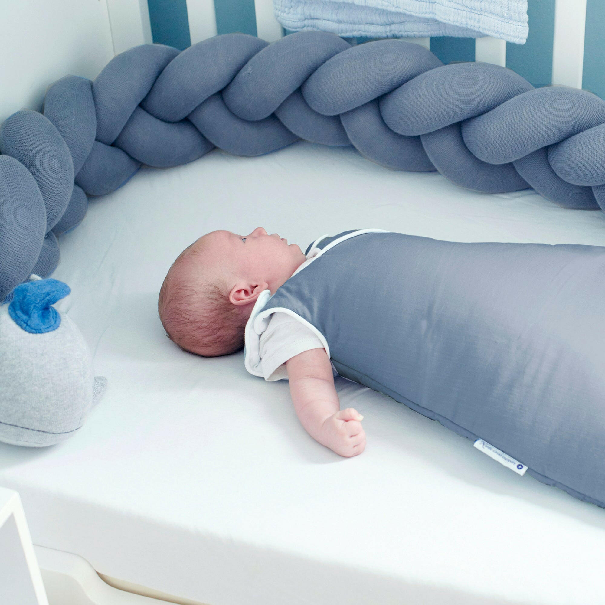 BABYSCHLAFSACK Blau Grau 70 cm - Grau, Textil (42/70cm) - nordic coast company