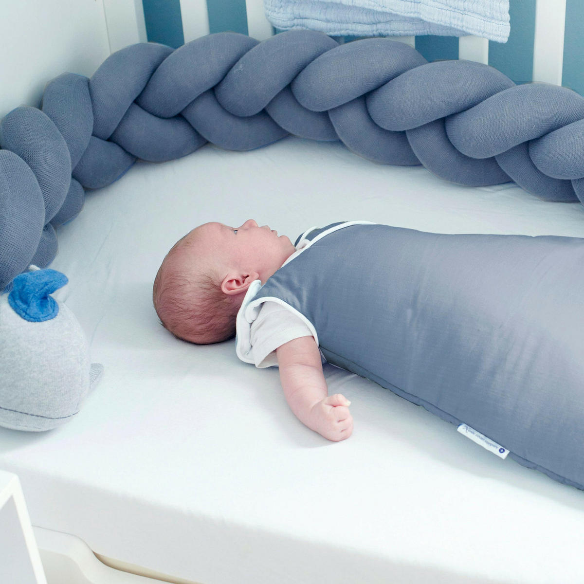 BABYSCHLAFSACK Blau Grau 70 cm - Grau, Textil (42/70cm) - nordic coast company