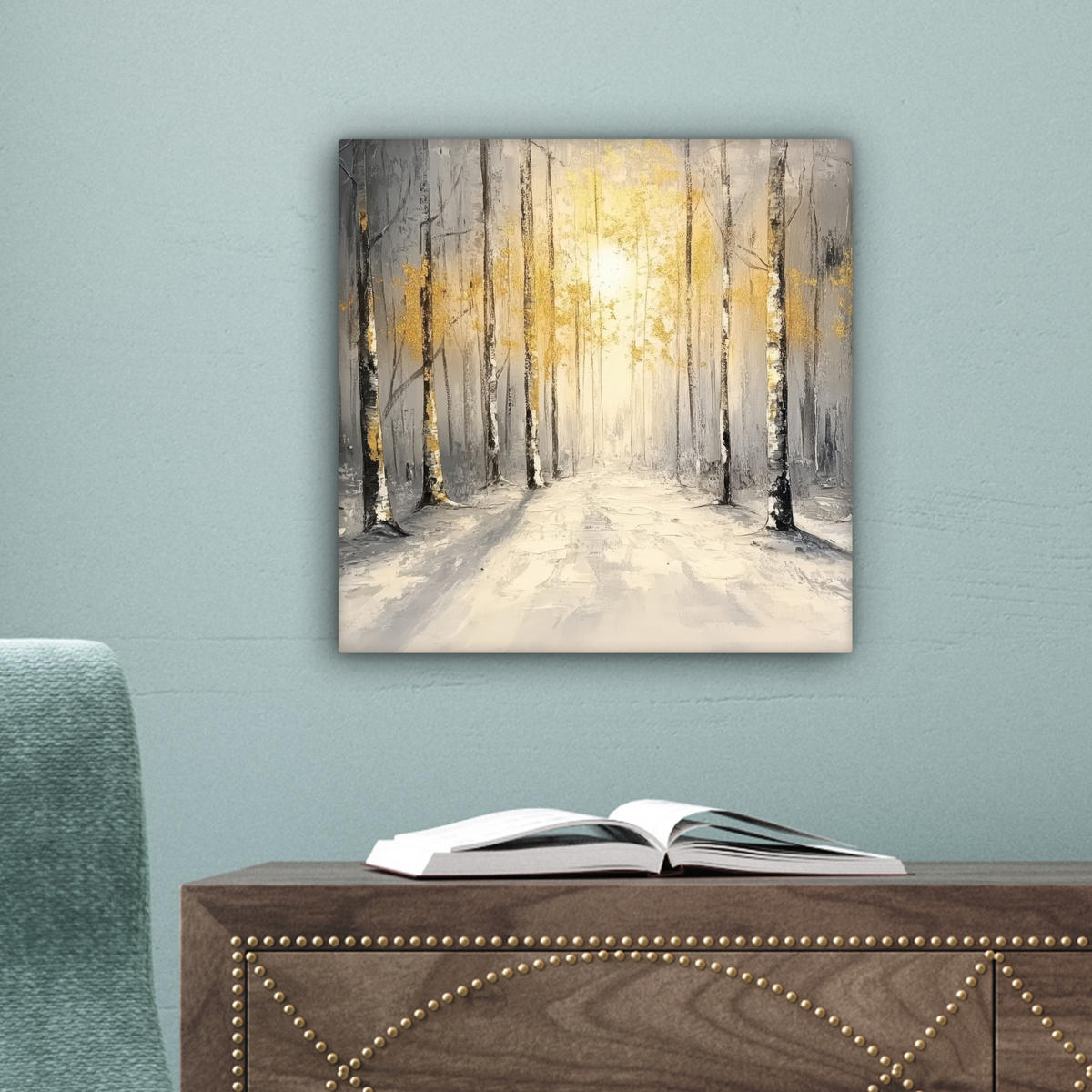 LEINWANDBILD Winter - Abstrakt - Schnee - Natur - Sonne 20x20 cm - Grau, Textil (20/20cm) - MuchoWow