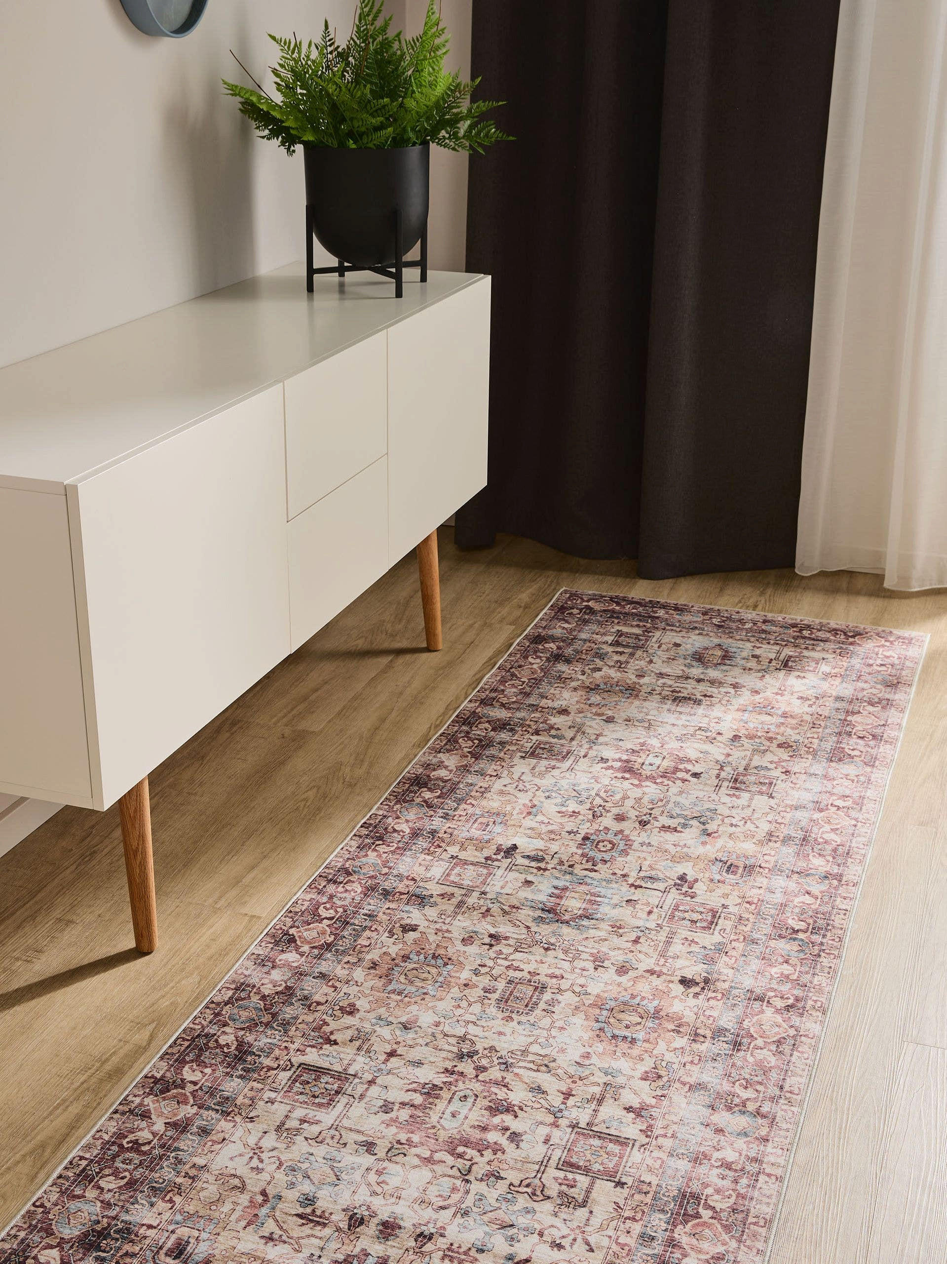 VINTAGE-LÄUFER George waschbar 80x240 cm - Pink/Multicolor, Kunststoff (80/240cm) - benuta