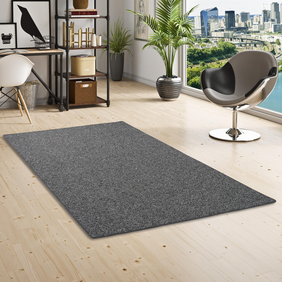 LUXUS WOLL-OPTIK BERBER JUNA MELIERT - Anthrazit, Textil (200/200cm) - Snapstyle