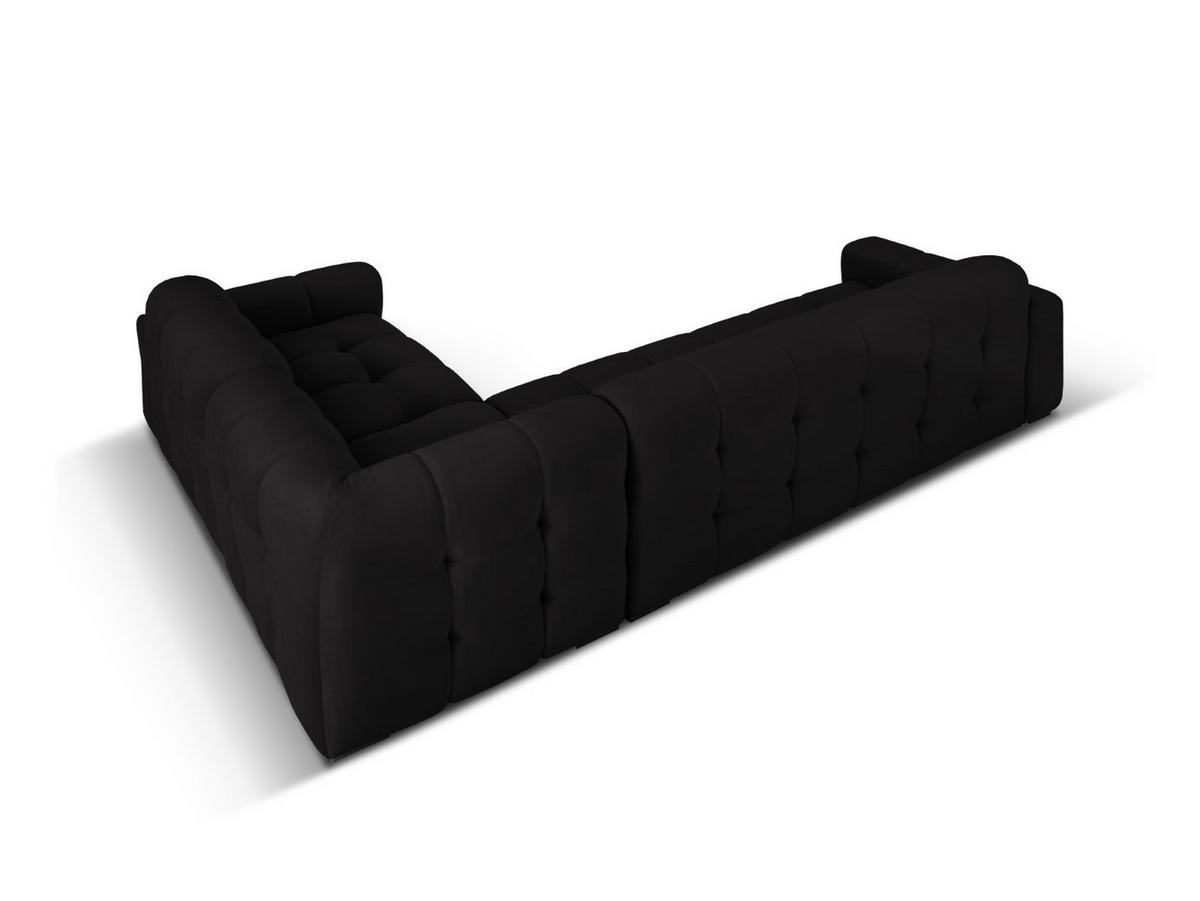 ECKSOFA rechts Kendal aus Samt schwarz 6 Sitzplätze - Schwarz, Textil (231/332cm) - Micadoni