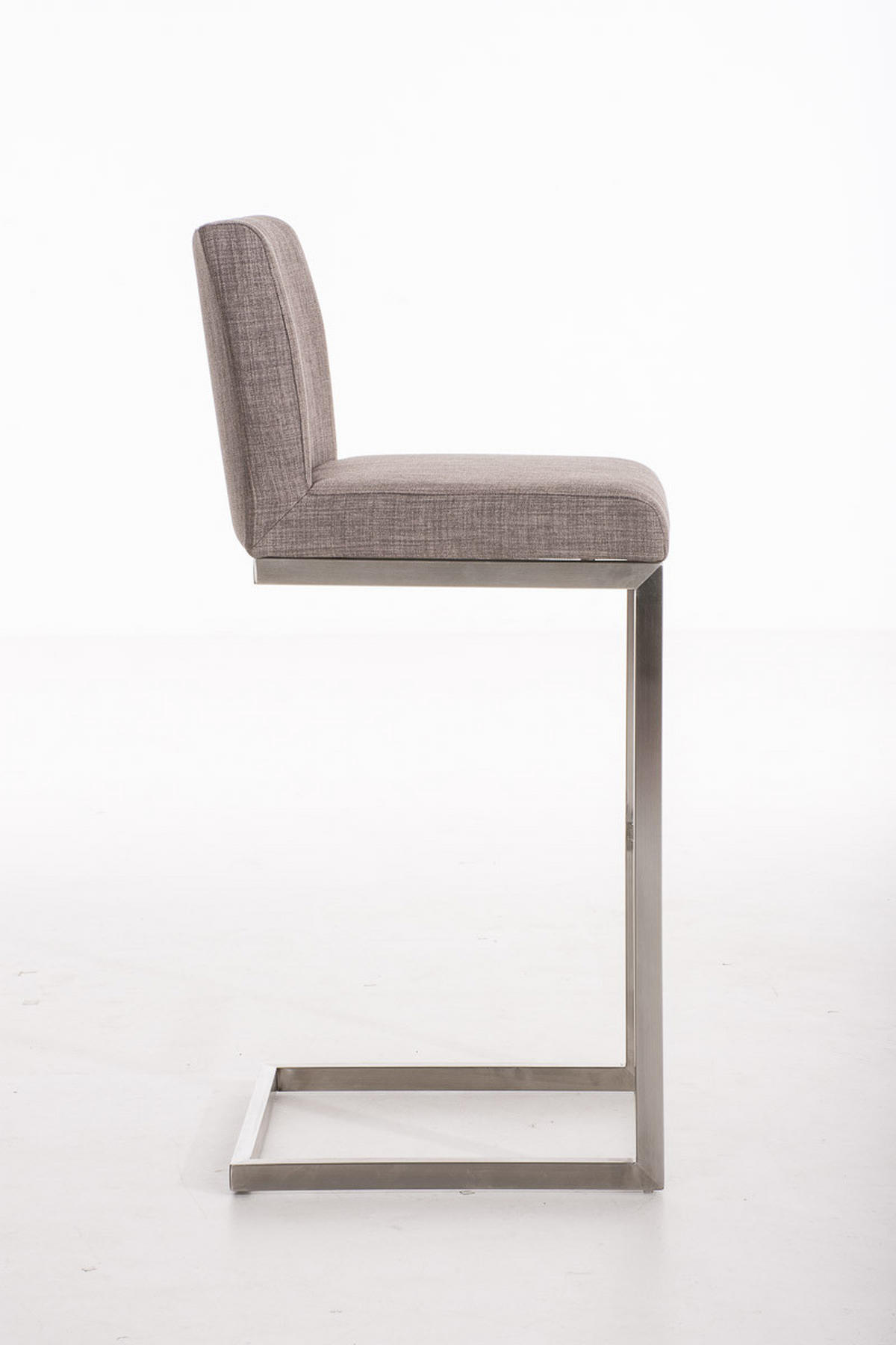 BARHOCKER Stoff Grau - Chromfarben/Grau, Textil/Metall (42/104/48cm) - CLP