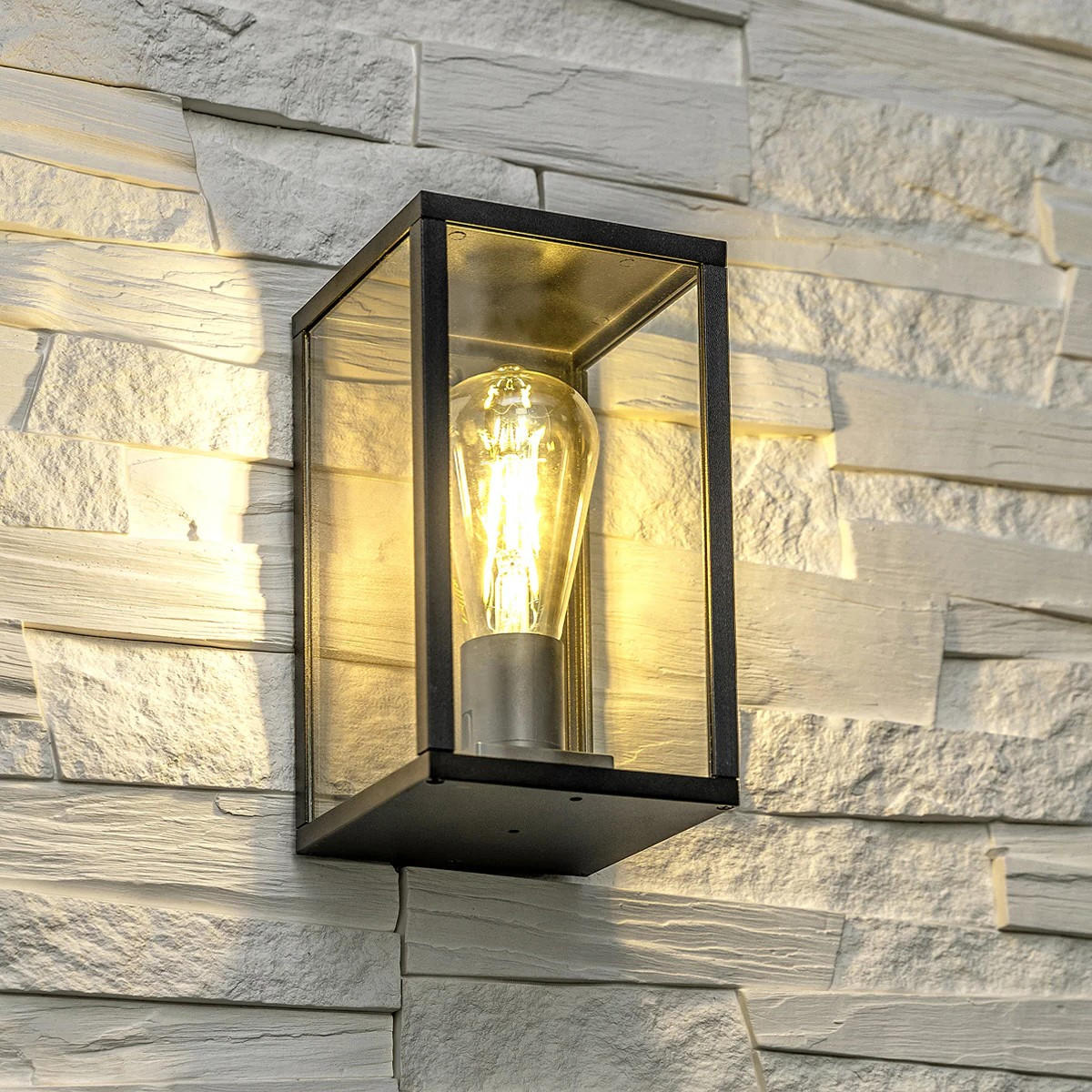 AUSSENWANDLEUCHTEE Schwarz E27 Traditionell - Schwarz, Metall (12/22/12.2cm) - CGC Europe