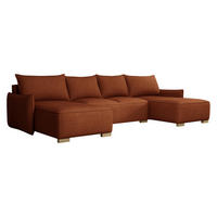 WOHNLANDSCHAFT Focus U - Naturfarben/Bronzefarben, Holz/Textil (328/87/155cm) - MIRJAN24