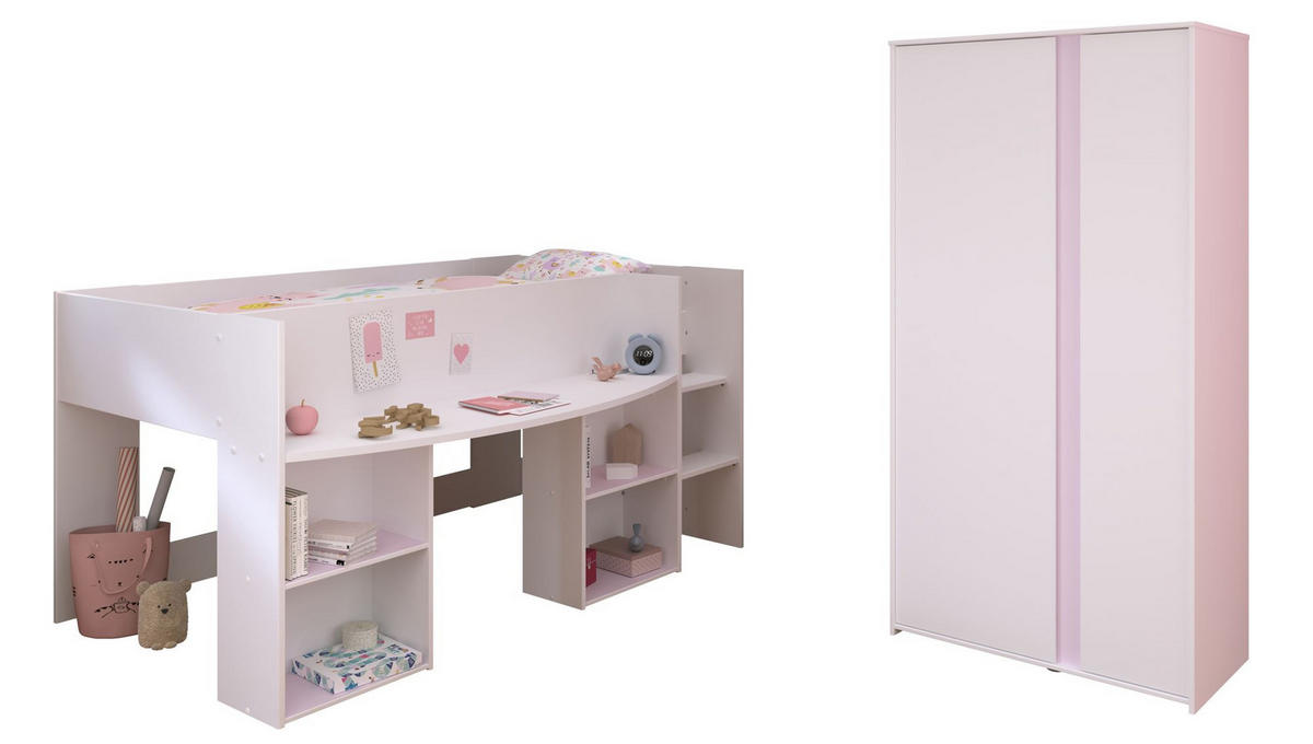KINDERZIMMER-SET 2-tlg. Parisot Pirouette 14 Holzdekor Weiß - Weiß, Kunststoff (100/1/200cm) - 58aufmkessel