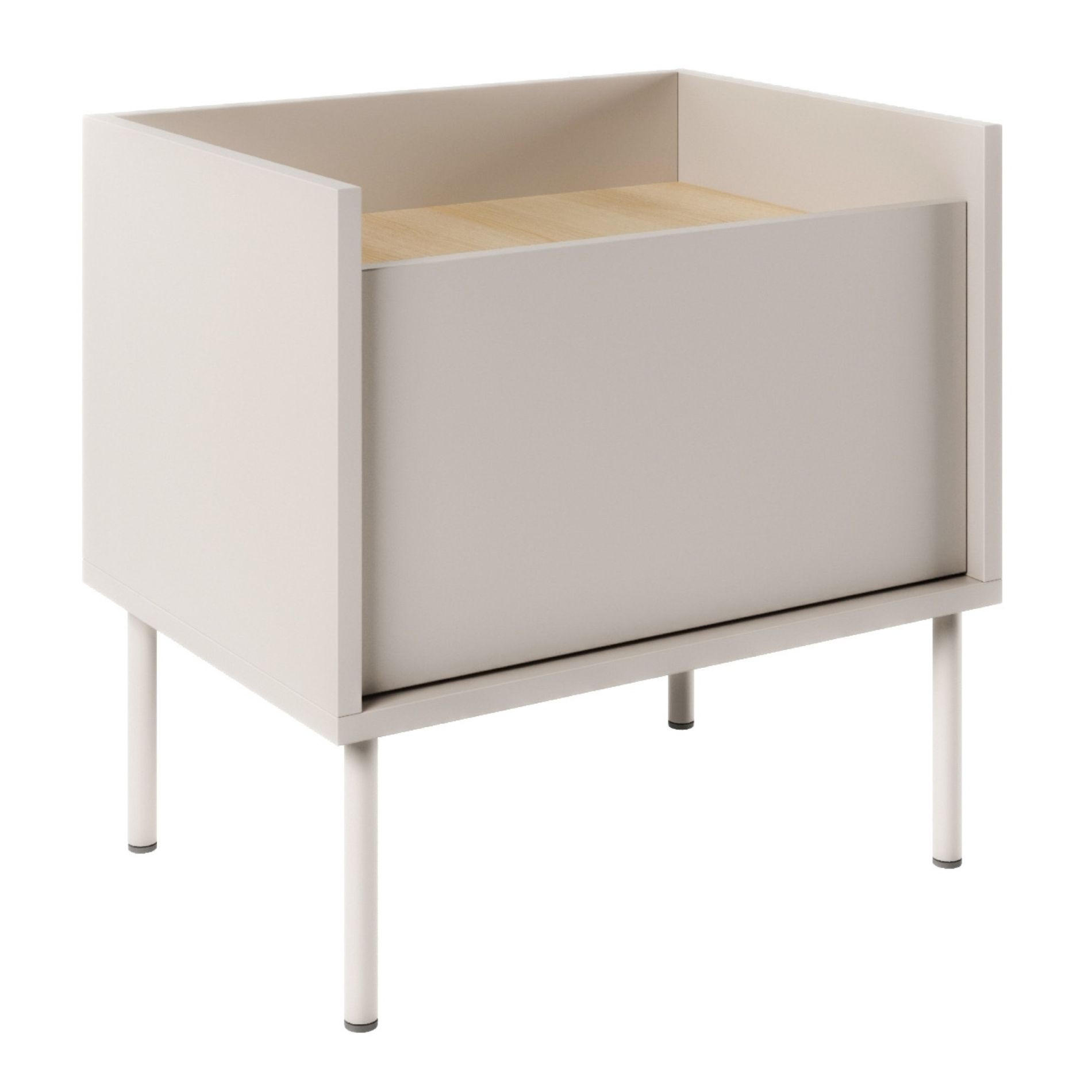 NACHTTISCH Tovi Kaschmirgrau / Holzoptik Eiche 50 cm - Kaschmir, Holzwerkstoff/Metall (48.2/48.5/36.4cm) - Selsey