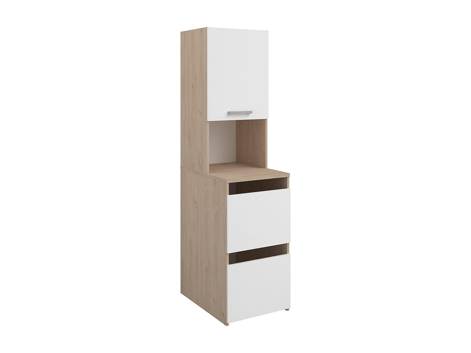 BADSCHRANK - 47.2cm x 66.8cm - Holzspan - naturfarben hell, weiß - ERKANO - Naturfarben, Holz (47.2/184.4/66.8cm) - Vente-Unique