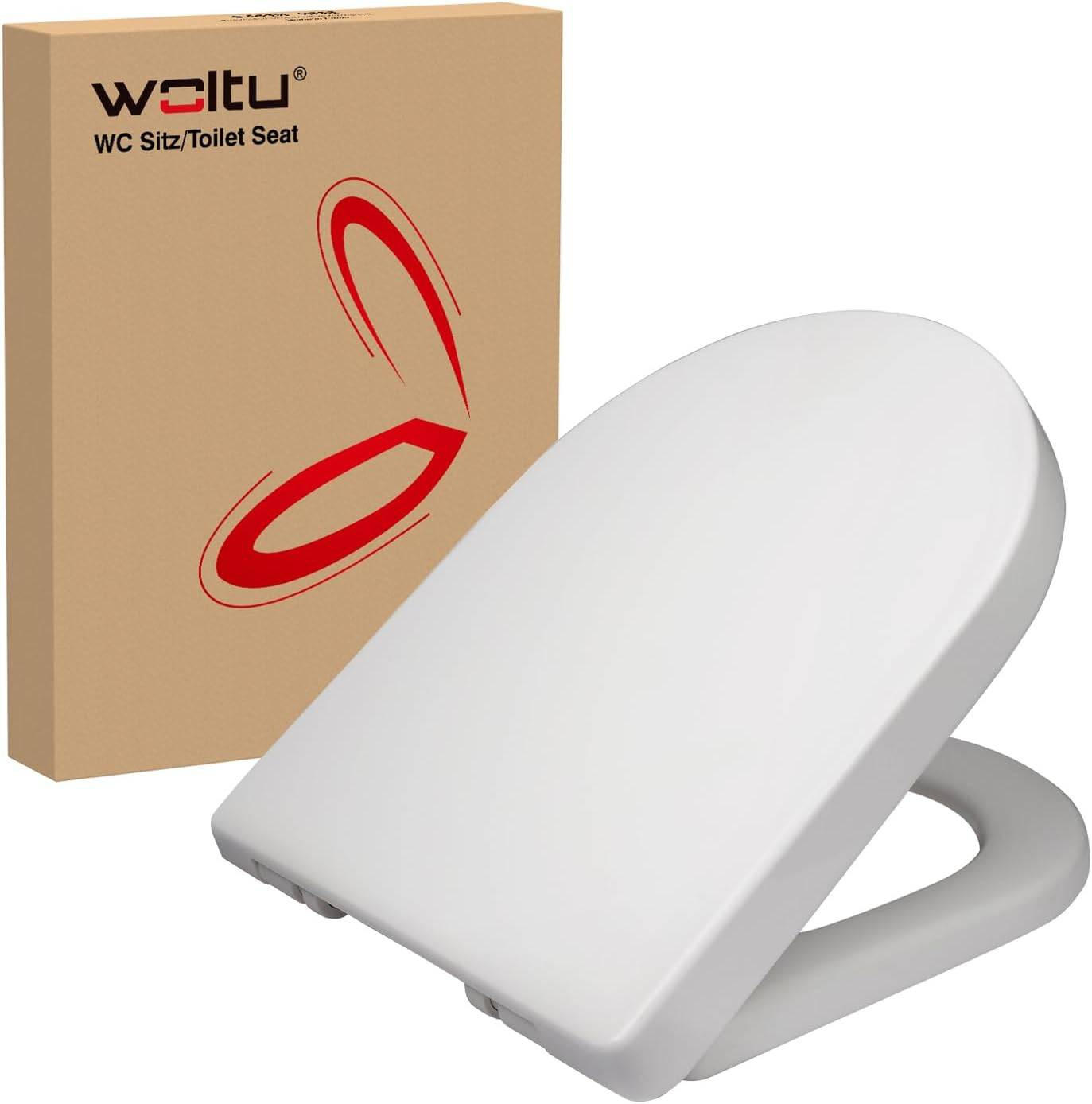 WC SITZ, Fast Fix/Schnellbefestigung, Antibakteriell D-Form - Weiß, Kunststoff (36/4/47cm) - Woltu