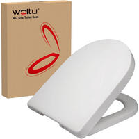 WC SITZ, Fast Fix/Schnellbefestigung, Antibakteriell D-Form - Weiß, Kunststoff (36/4/47cm) - Woltu