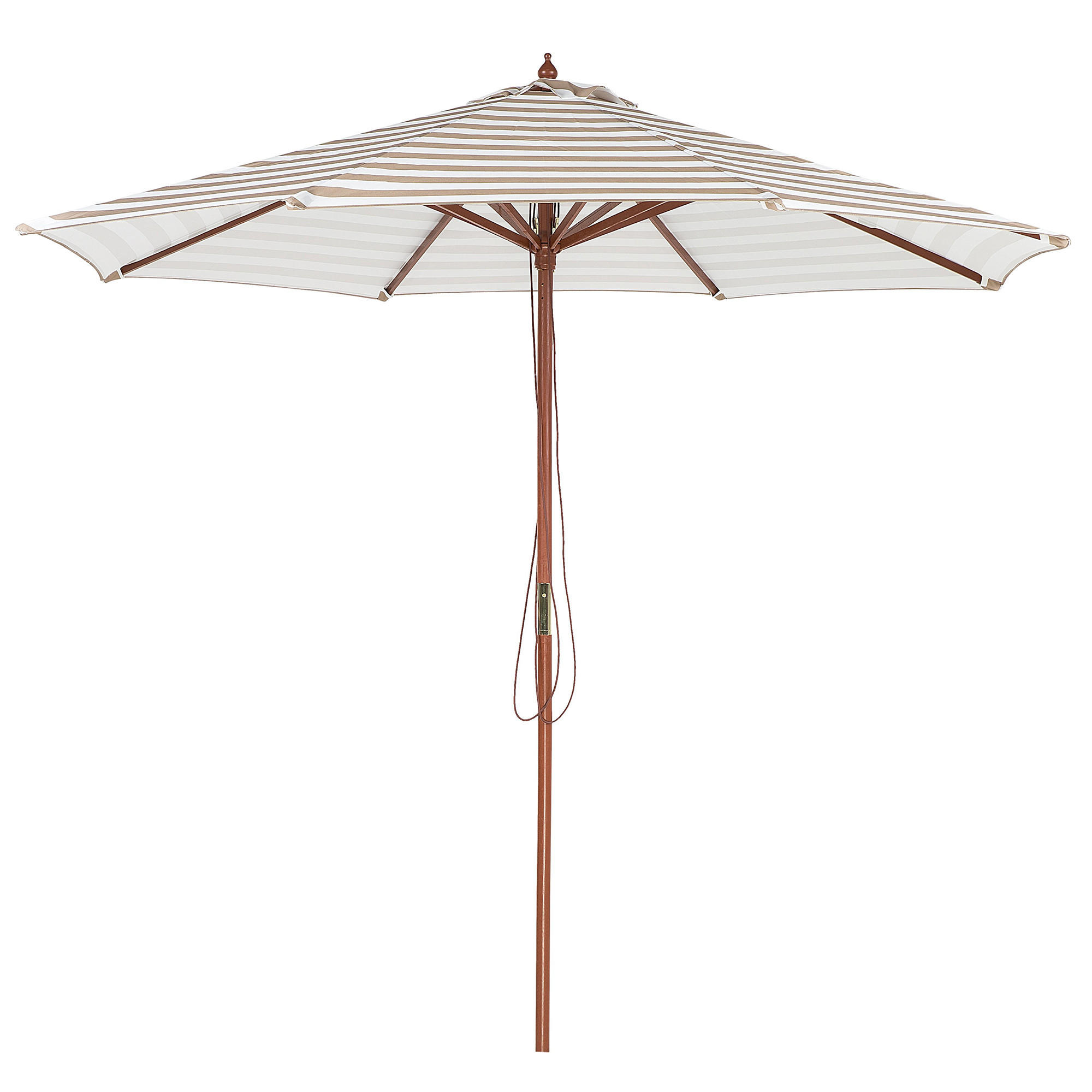 SONNENSCHIRM beige/weiß 260 cm Ferentillo - Beige/Weiß, Textil (260/260cm) - Beliani