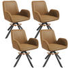 ARMLEHNSTUHL-SET 4 Stück in Lederlook(YZ7) - Dunkelbraun, Textil (56/82/59cm) - HOMAVO